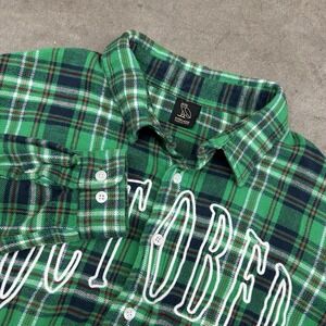 OVO October's Very Own Flannel Shirt Green Plaid Owl Logo Mens XL